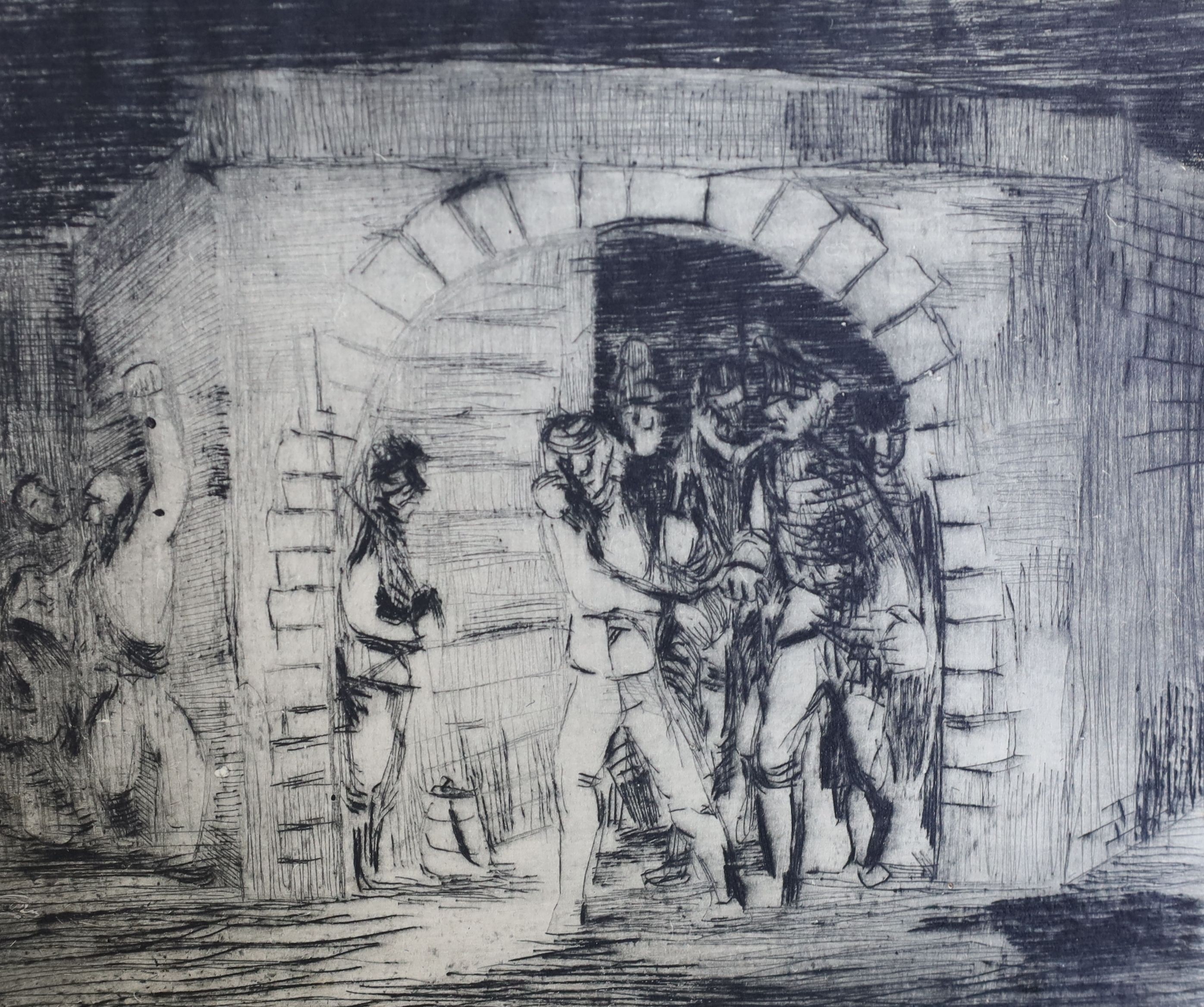 Géza Szóbel, (Czech, 1905-1963), Images from Du Sueur Froide (The Shivers), 11 etchings, largest 18 x 23cm. unframed